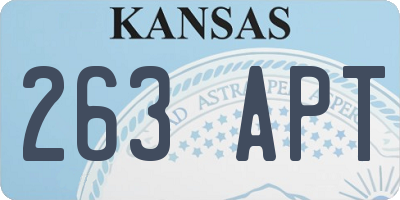 KS license plate 263APT