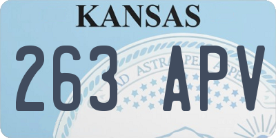 KS license plate 263APV