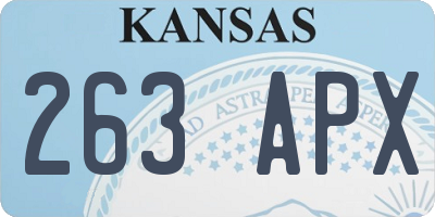 KS license plate 263APX