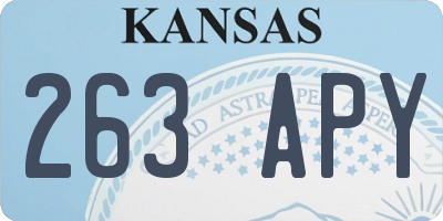 KS license plate 263APY