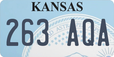 KS license plate 263AQA