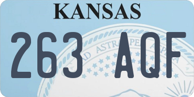 KS license plate 263AQF