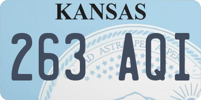 KS license plate 263AQI