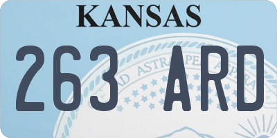 KS license plate 263ARD