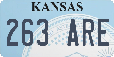 KS license plate 263ARE