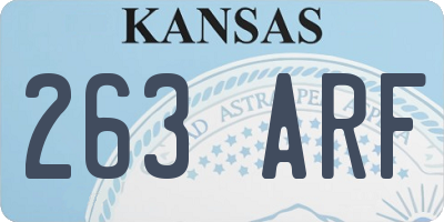 KS license plate 263ARF