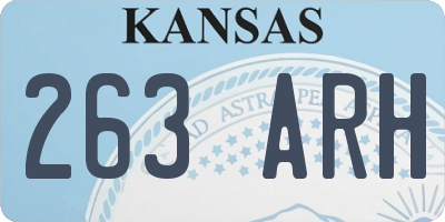 KS license plate 263ARH