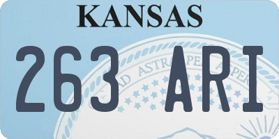 KS license plate 263ARI