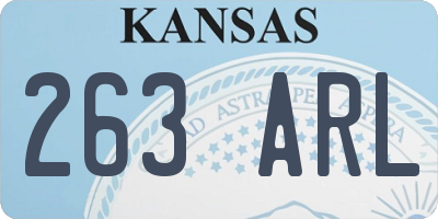 KS license plate 263ARL