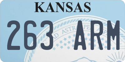 KS license plate 263ARM