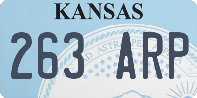 KS license plate 263ARP