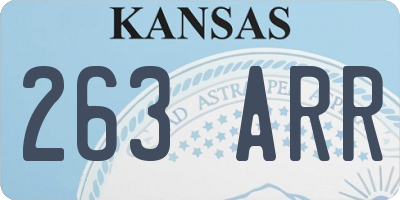 KS license plate 263ARR