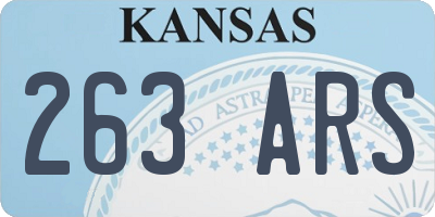 KS license plate 263ARS