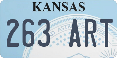 KS license plate 263ART