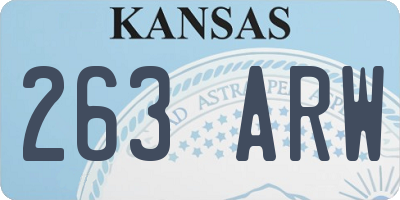 KS license plate 263ARW