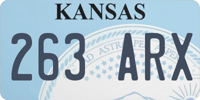 KS license plate 263ARX