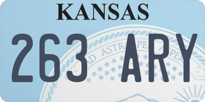 KS license plate 263ARY