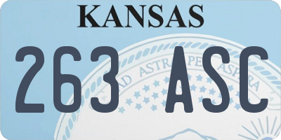KS license plate 263ASC