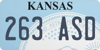 KS license plate 263ASD