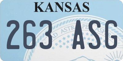 KS license plate 263ASG