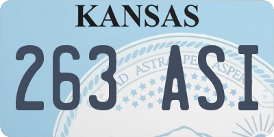 KS license plate 263ASI