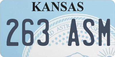 KS license plate 263ASM