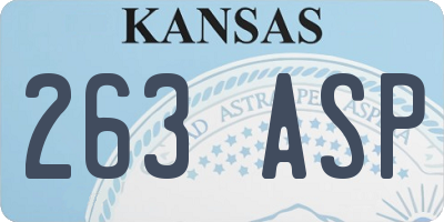 KS license plate 263ASP