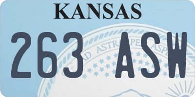 KS license plate 263ASW