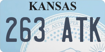 KS license plate 263ATK
