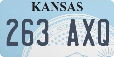 KS license plate 263AXQ
