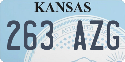 KS license plate 263AZG