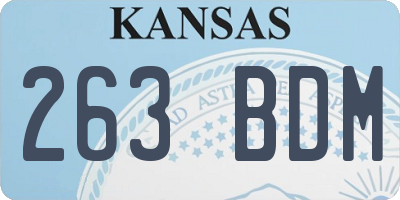 KS license plate 263BDM