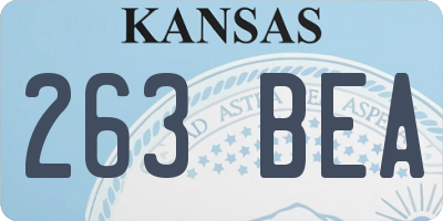 KS license plate 263BEA