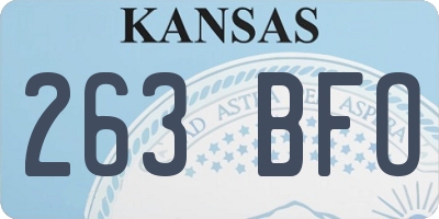 KS license plate 263BFO