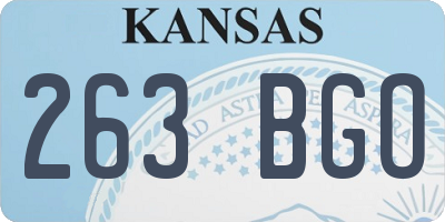 KS license plate 263BGO