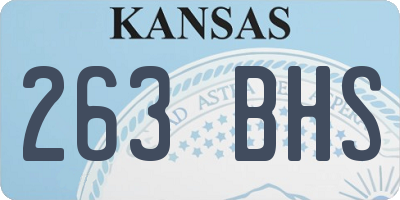 KS license plate 263BHS