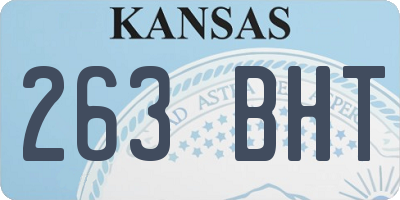 KS license plate 263BHT