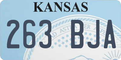 KS license plate 263BJA