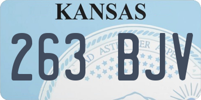 KS license plate 263BJV