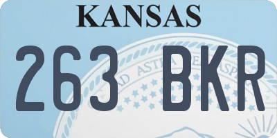 KS license plate 263BKR