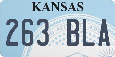 KS license plate 263BLA