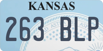 KS license plate 263BLP