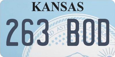 KS license plate 263BOD