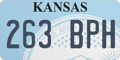 KS license plate 263BPH