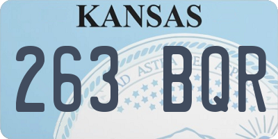 KS license plate 263BQR