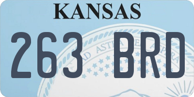 KS license plate 263BRD