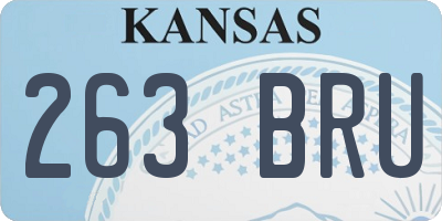 KS license plate 263BRU
