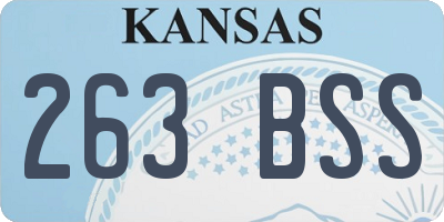 KS license plate 263BSS