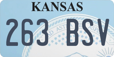 KS license plate 263BSV