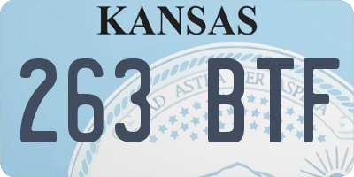 KS license plate 263BTF